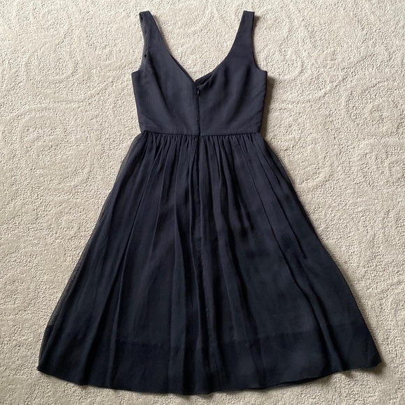 LIKE NEW J. Crew | Silk Chiffon Knot Dress Size 0 Petite Little Black Dress - Picture 3 of 16
